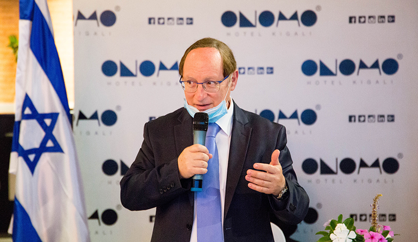 Amb. Adam speaks in Kigali on Tuesday. / Dan Nsengiyumva