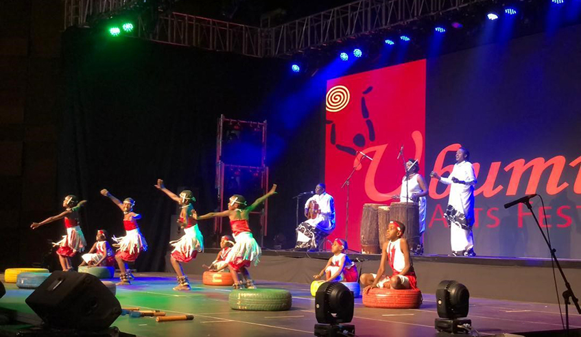 Intayoberana Cultural troupe performing Amahoro on day one. / Courtesy