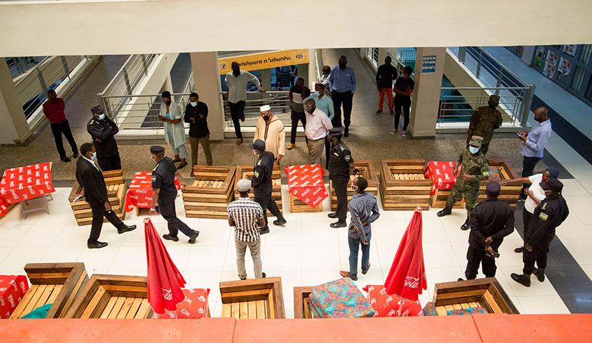 Eateries in the market were asked to respect the recommended 2-meter distance between tables.