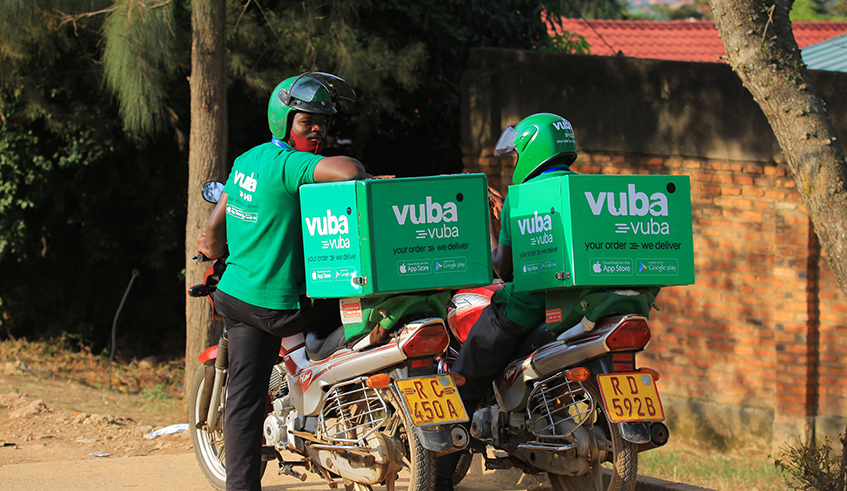 Vuba Vuba moto riders deliver a variety of items that are shopped through e-commerce. / Photo: Sam Ngendahimana.