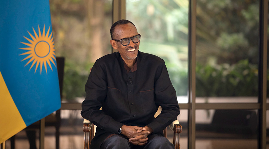 President Paul Kagame during an interview with RBA, a national Broadcaster on Sunday, September 6. Kagame responded to questions on a wide range of topics like Rwanda's relations with Burundi and Uganda, the country's management of Covid-19, Paul Rusesabagina's arrest and excessive force used by some police officers. 
