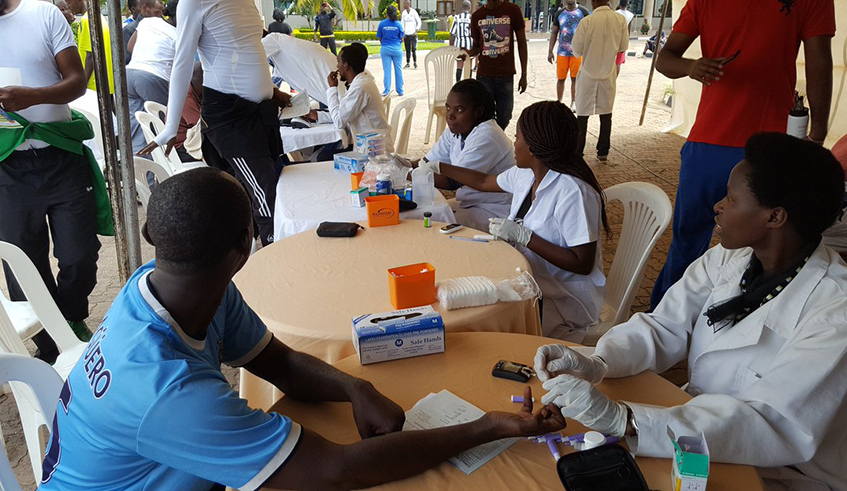 Participants during previous car free day health activities getting a checkup. The activities create awareness on healthy lifestyle choices and NCDs. / File photo