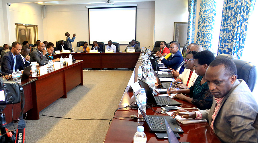 Members of the parliamentary Public Accounts Committee (PAC) during a hearing session in 2019. 