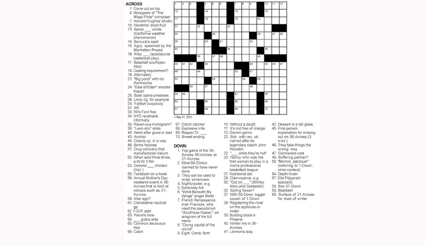 Crossword puzzle. / Net photo.