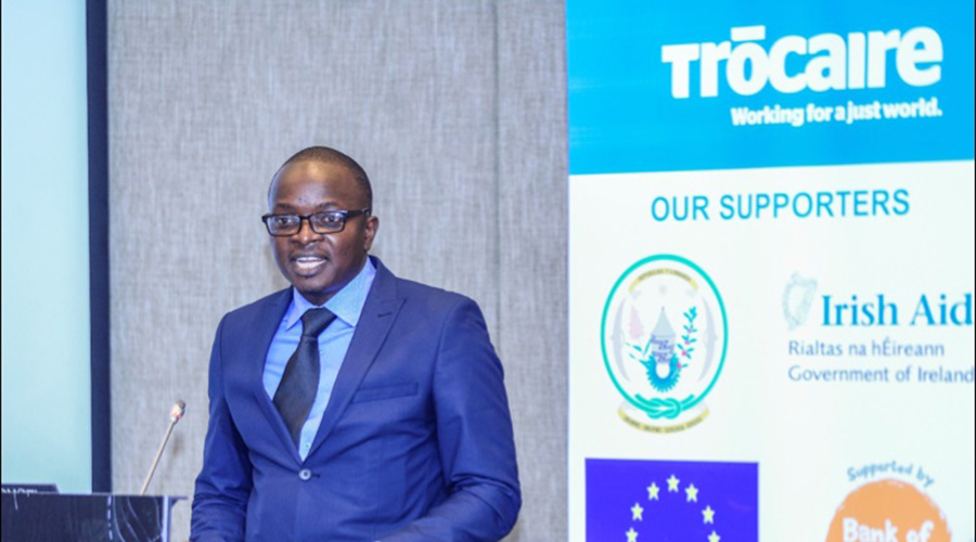 Tru00f3caireu2019s Country Director, Mr Dony Mazingaizo delivering opening remarks during the Localisation study launch on 26 February 2019.