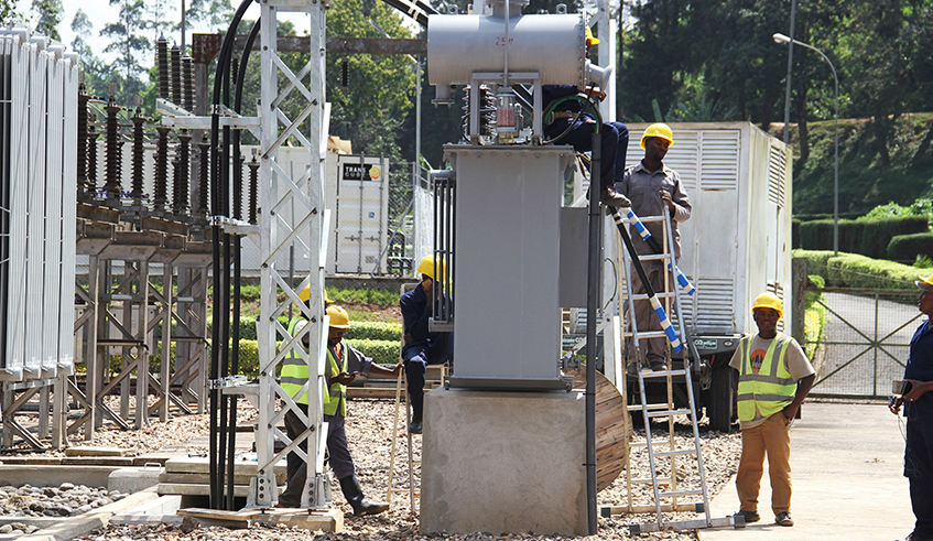 REG workers upgrade a station at Mukungwa Hydropower plant in Burera District in June 2019. / Photo: Sam Ngendahimana.