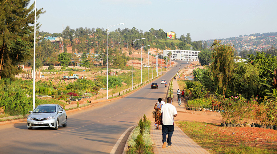 A new road that connects Gasabo and Kicukiro districts at Rwandex. It is among many roads that were recently upgraded by City of Kigali and will be used to ease traffic flow during the Commonwealth Heads of Government Meeting. 
