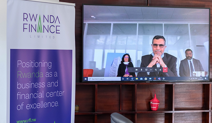 Officials of Casablanca Finance City during the virtual signing of a Memorandum of Understanding with KIFC in May this year. The MOU is aimed at promoting investment and cooperation between Morocco and Rwanda in financial services. / Photo Courtesy.