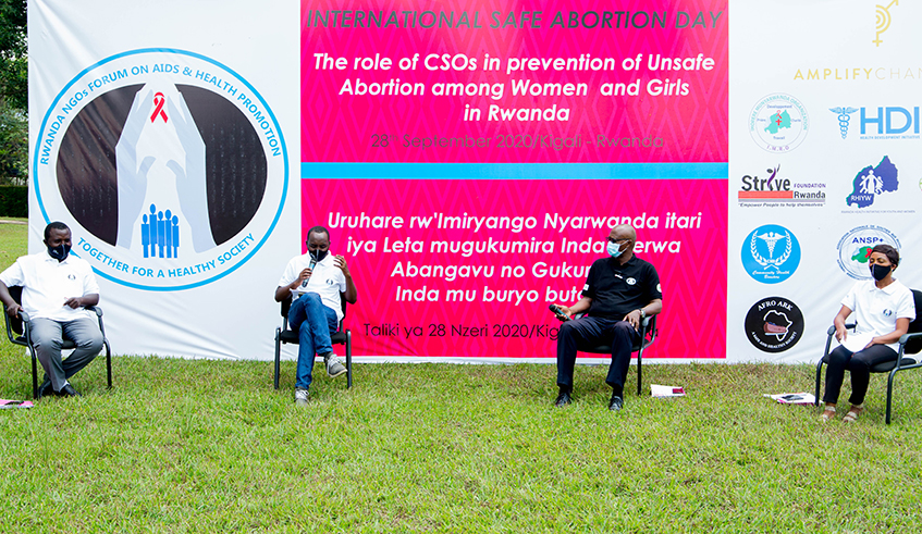 Panelists share their experience during the celebration of the International Safe Abortion Day in Kigali on Monday, September 28. / Photo: Dan Nsengiyumva.