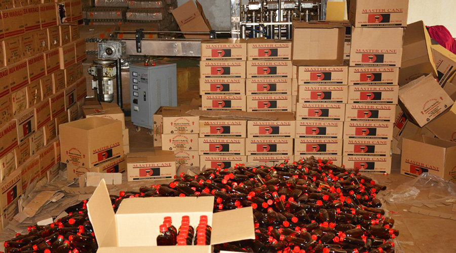 Inside African Buffalo Ltd firm where Beatrice Gahongayire is suspected to produce and sell alcohol that contained ethanol and methanol. 