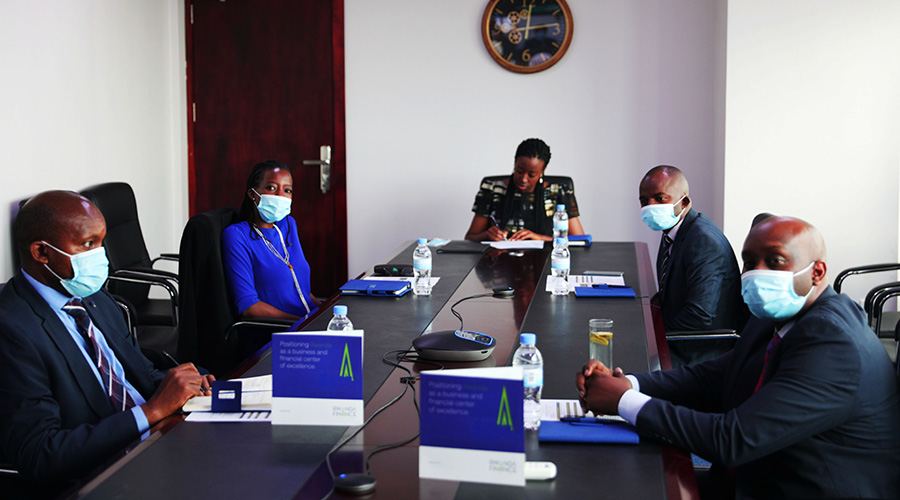 Kigali International Finance Centre officials during the signing ceremony on 6 October in Kigali. 