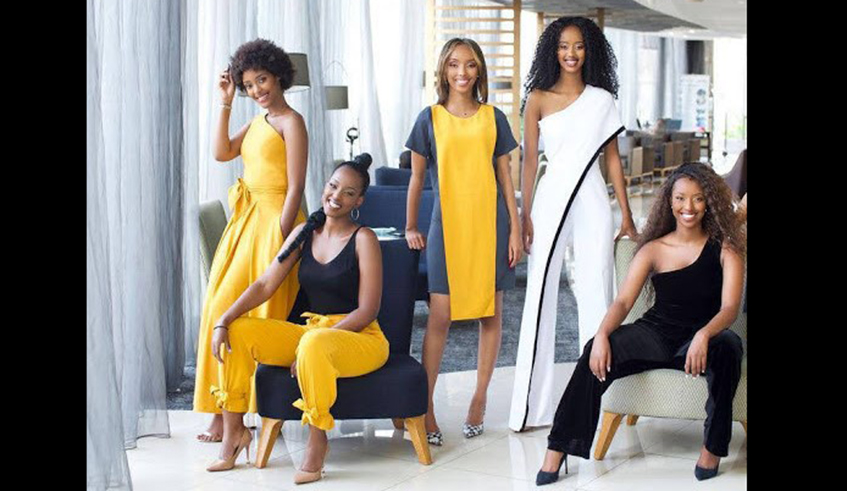 The Mackenzies is a family of girls, who include the reigning Miss Rwanda Naomie Nishimwe (wearing a one-shoulder jumpsuit with a black strap). / Photo: Courtesy