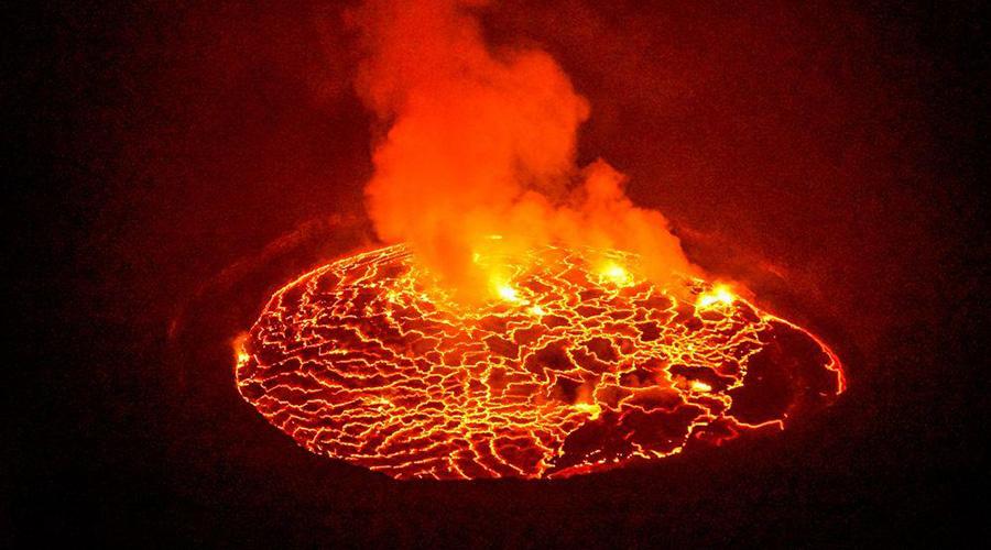 Nyiragongo hosts within its crater the worldu2019s largest continuously active lava lake. 