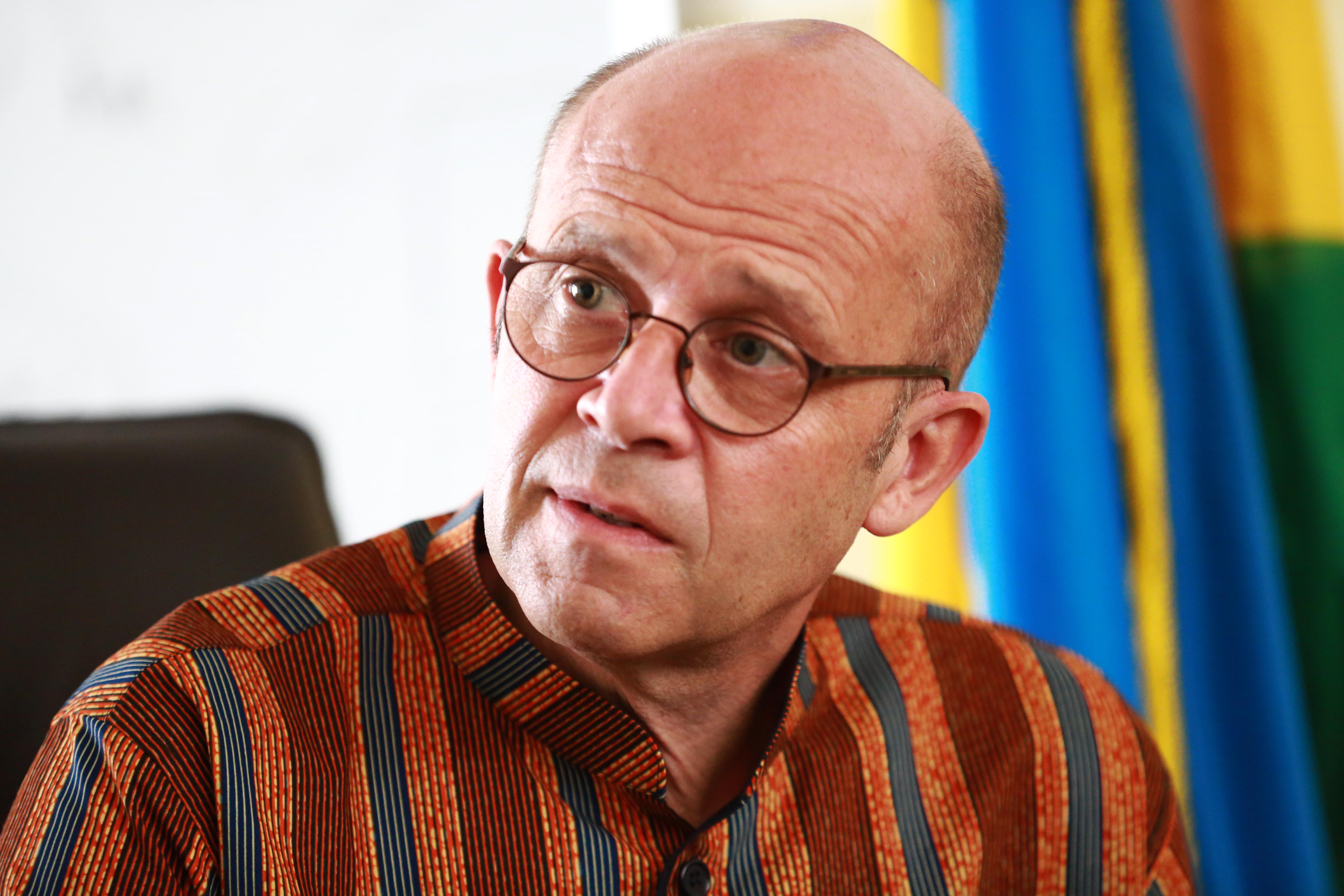 The outgoing Vice-Chancellor of University of Rwanda, Prof Phillip Cotton, during the interview in Kigali on October 14. 