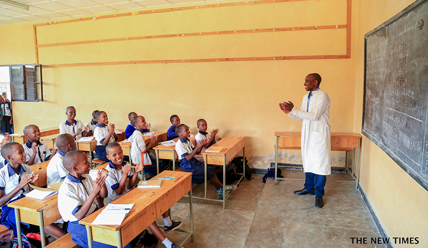 A teacher during a class at SOS Primary school. Government has been urged to organise a refresher training programme for public school teachers as schools prepare for reopening. / Photo: File.
