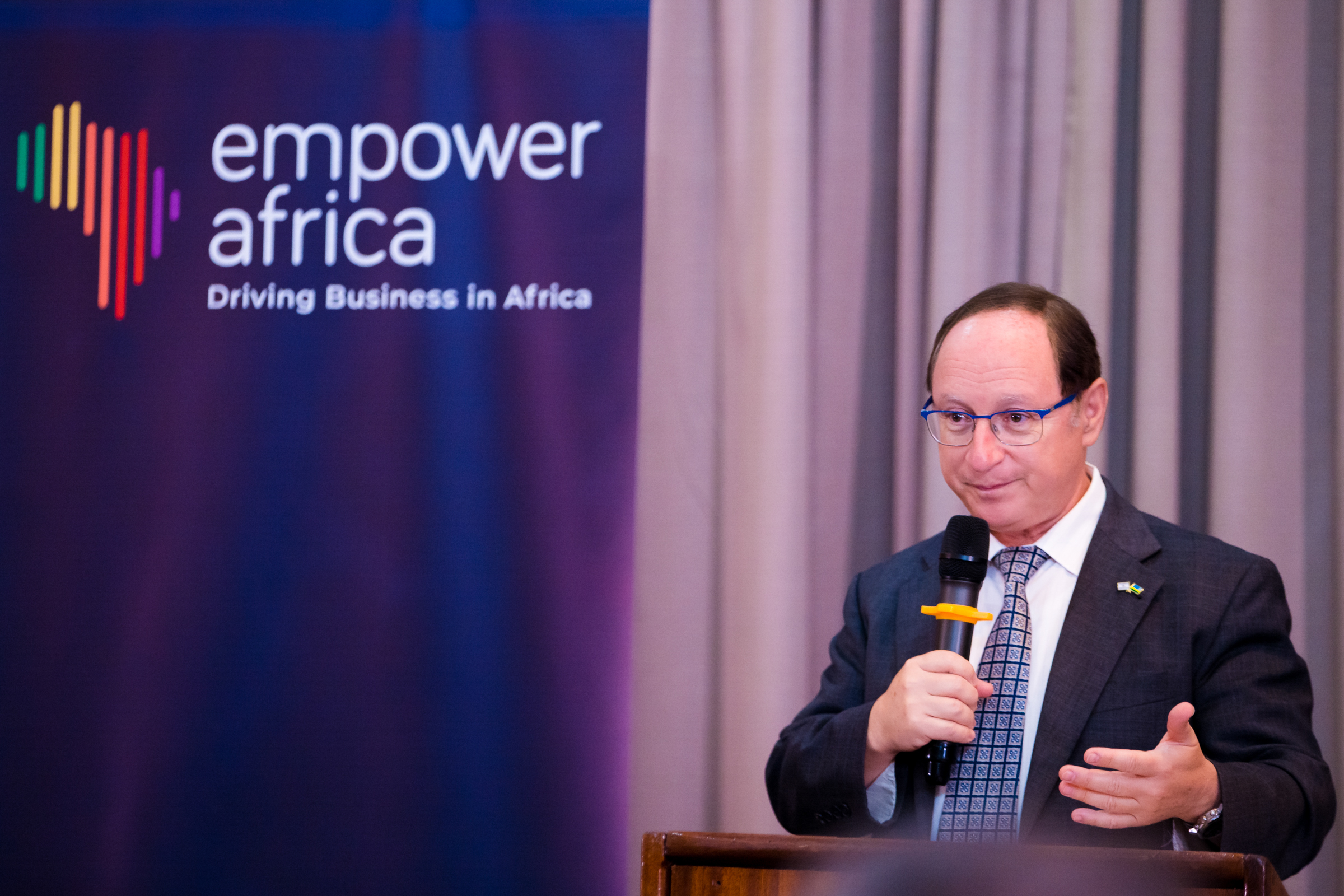 Ron Adam, Israeli Ambassador to Rwanda, speaks during the launch of Empower Africa business networking platform.