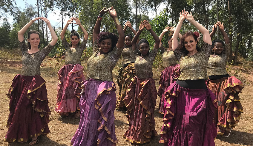 The dancers during one of their dance routines.