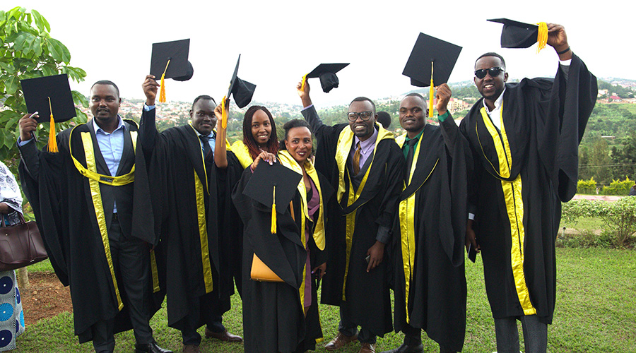 KIM students celebrate during the graduation ceremony in Kigali on December 13 ,2019. 