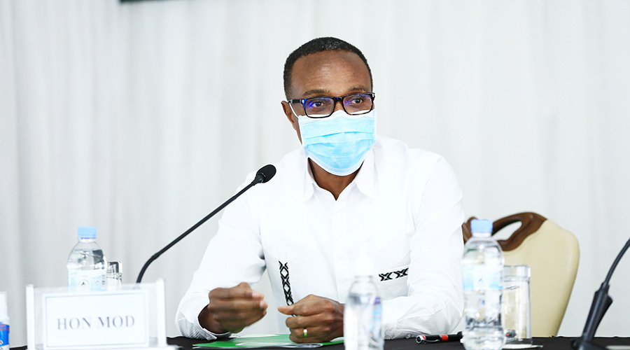 Minister of Defense Albert Murasira shares his remarks during the General Assembly.