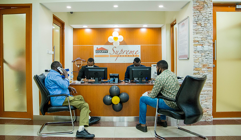 Equity Bank Customers at the headquarters  on October 5, 2020. / Dan Nsengiyumva