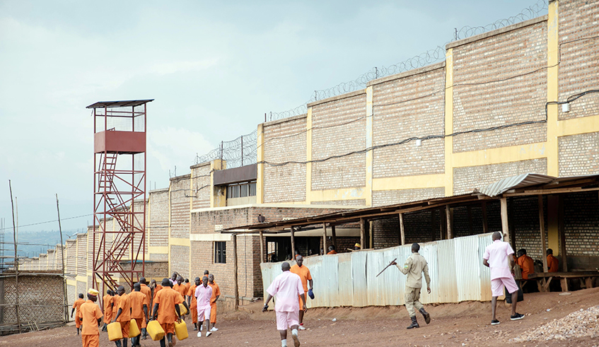 Inmates at Nyarugenge prison in Kigali. The Government has introduced fresh guidelines in prisons to curb the spread of Covid-19. This follows a recent spike in Covid-19 cases in prisons. / Photo: Sam Ngendahimana.