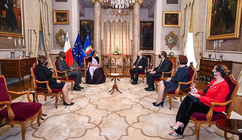 Audience with the President of Malta, Minister for Foreign and European Affairs of Malta, Evarist Bartolo at San Anton Palace