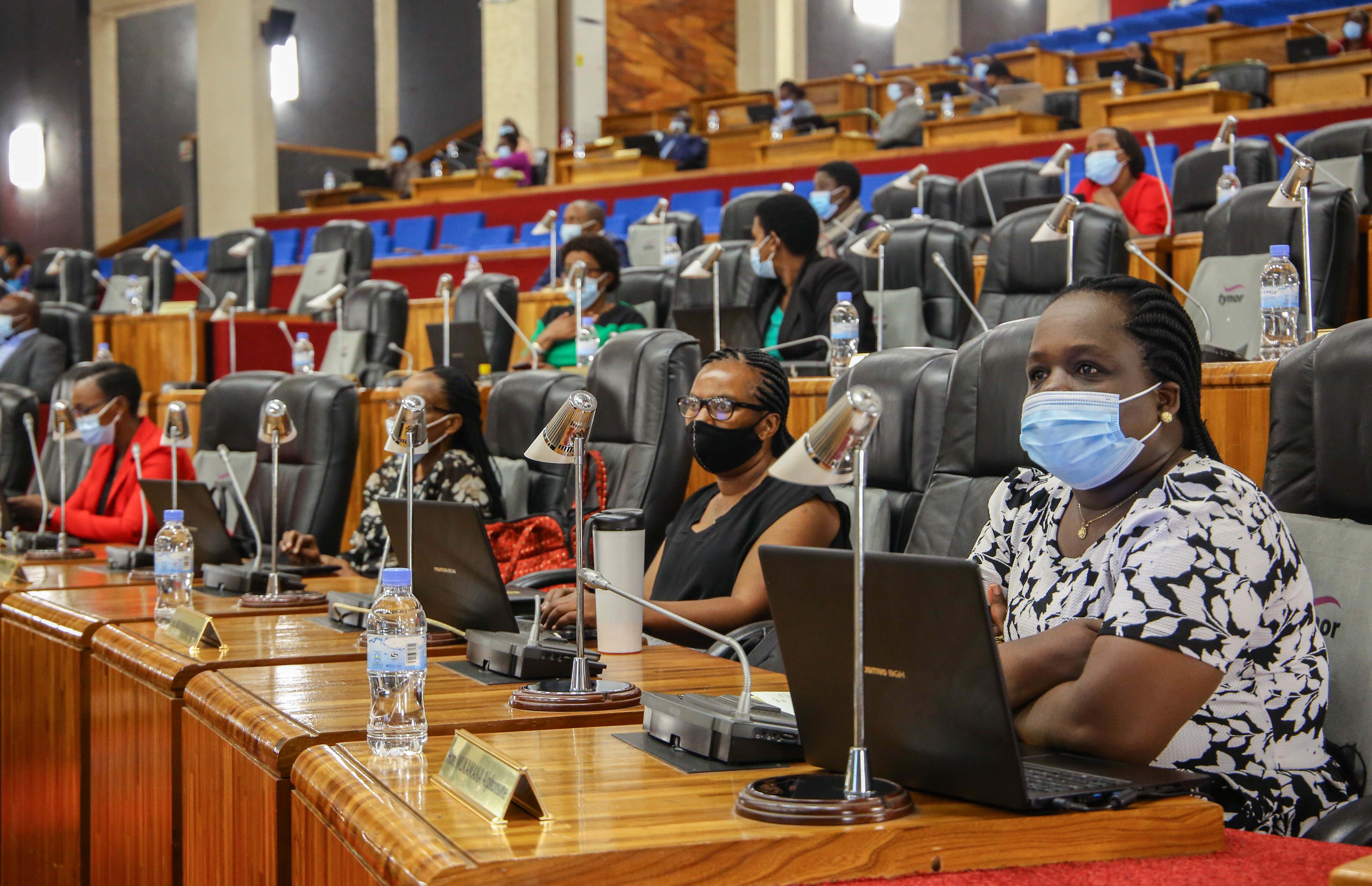 Members of Parliament during their session on Monday 23 November 2020 . Dan Nsengiyumva