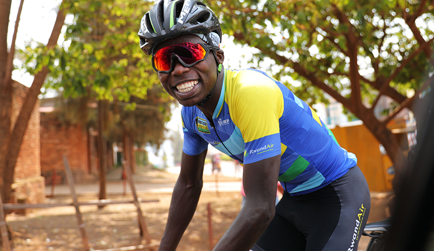Moise Mugisha ,the winner of Grand Prix Chantal Biya International Cycling Tour   2020. / Sam Ngendahimana.