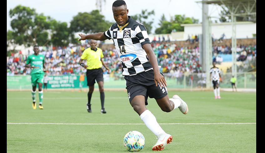 APR FC striker Lague Byiringiro during a league match against SC Kiyovu. / Photo: Sam Ngendahimana.