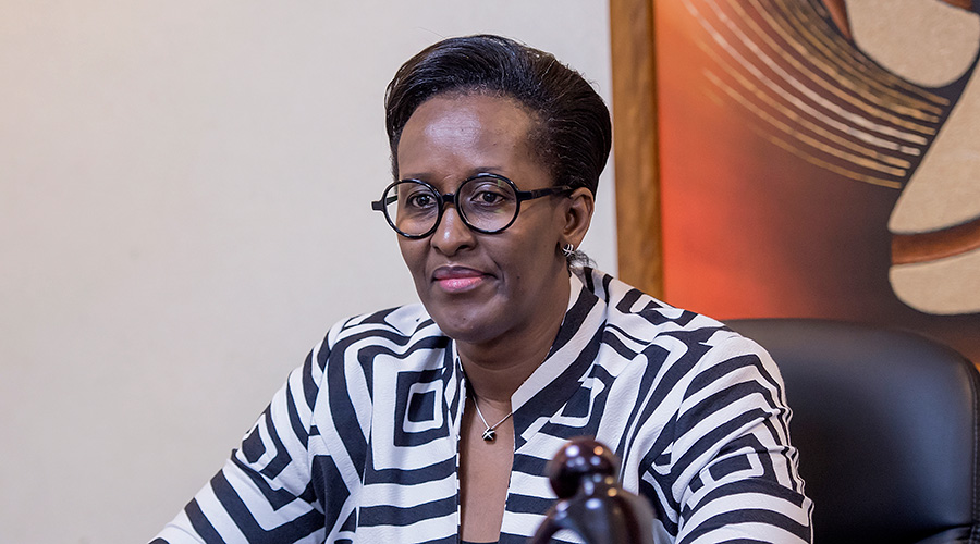 First Lady Jeannette Kagame delivered remarks at the High-Level Beijing 25 Intergenerational Dialogue on the Young Women Manifesto - 25 November 2020. 