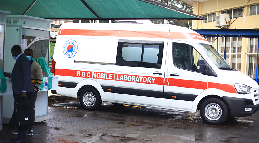 A new mobile laboratory for Rwanda Biomedical Center is part of the equipment donated by the Republic of Korea in Kigali on Wednesday, November 25. 