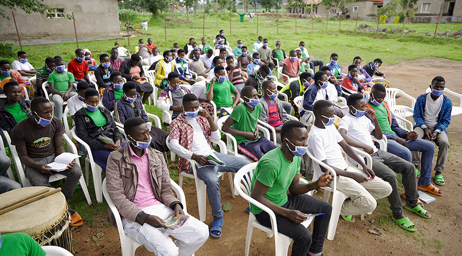 Former FLN child soldiers undergo a civic education programme at the Rwanda Demobilisation and Reintegration Commission (RDRC) base in Mutobo on 22 November 22. 