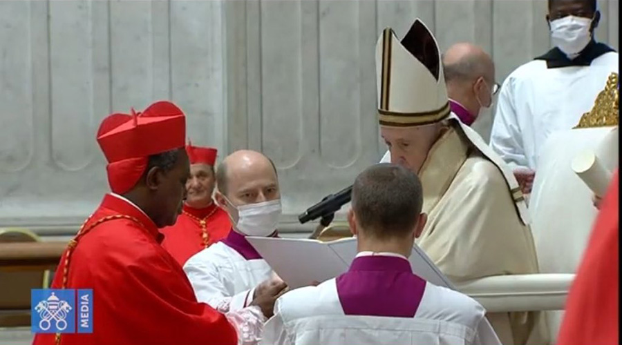 Pope Francis officially ordained Antoine Kambanda to become the first Cardinal in Rwanda. The Consistory for the creation of 13 new cardinals was held at the St. Peteru2019s Basilica in Roma on November 28, 2020.