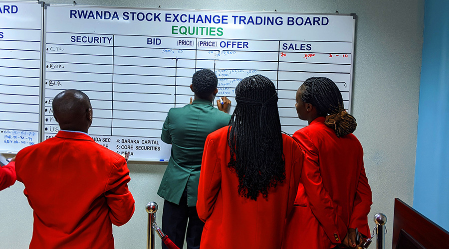 Traders at Rwanda Stock Exchange. 