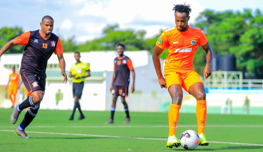 AS Kigali defensive midfielder Rachid Kalisa in action against Oropa United 