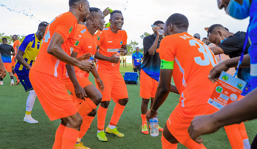 AS Kigali players celebrate the victory at Kigali Stadium on 6 December 2020 . / Courtesy