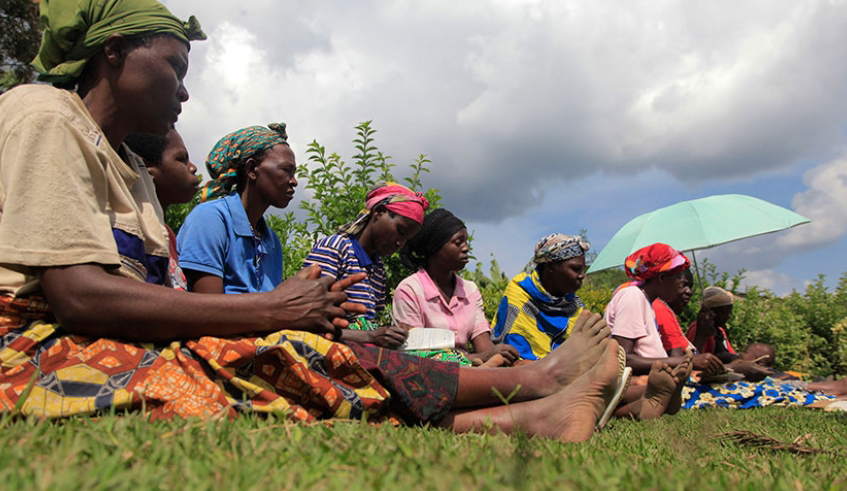 Women during a meeting in Musanze District. Most rural or poor women have difficulties in getting justice for GBV cases due to several challenges which include the culture of silence and ignorance of preserving evidence. / Photo: File.