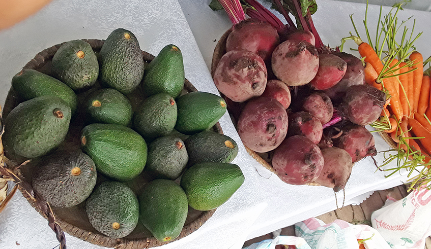 Hass avocados and beetroots are among organic crops. / Photo: Michel Nkurunziza.