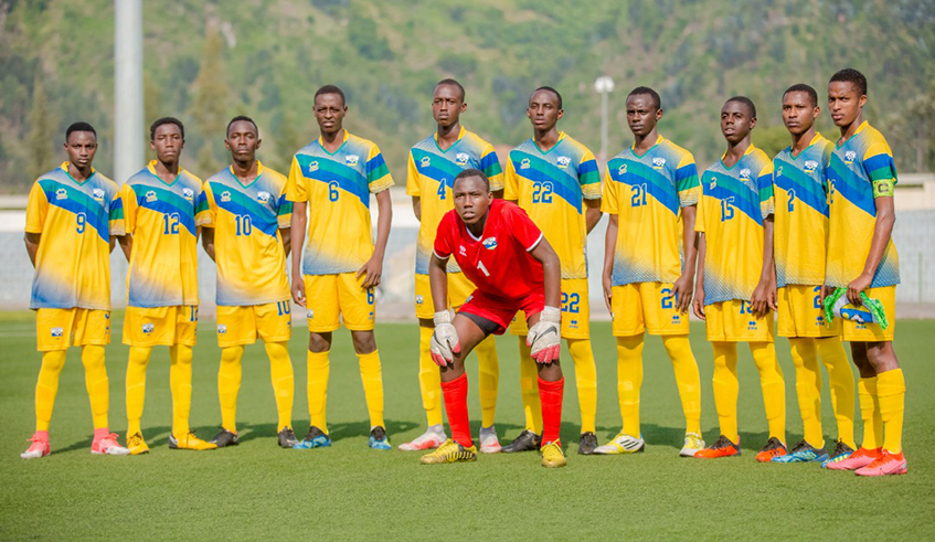 The national U-17 football team in a group photo before they took on Tanzania. Rwanda takes on Djibouti in a do or die tie at Umuganda Stadium on Wednesday. / Photo: Courtesy.
