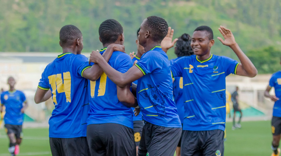Tanzania national team players celebrate 3-0 victory against Amavubi at Umuganda Stadium. Tanzania and Uganda have qualified for the 2021 U-17 Africa Cup of Nations. 