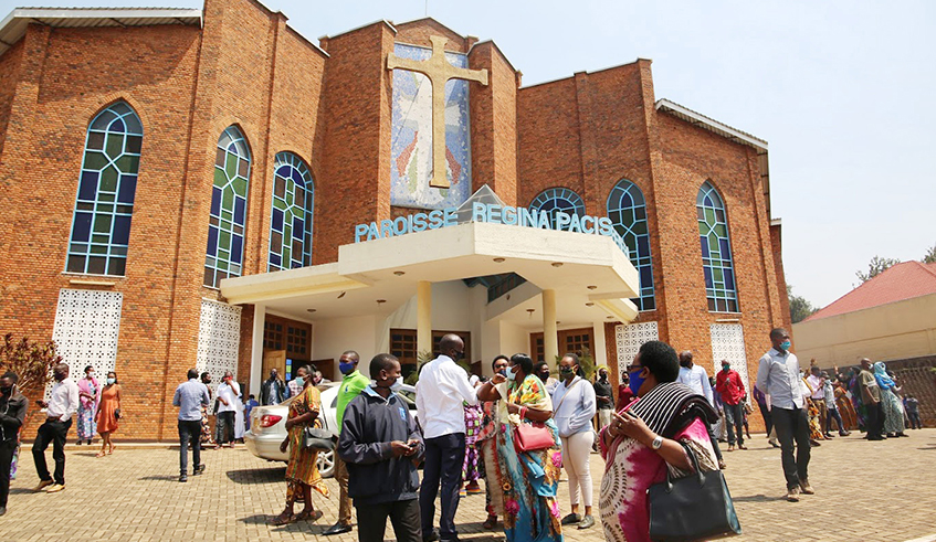 Catholic faithful after Mass at Regina Pacis Parish in Remera, Kigali on July 19. / Photo: Craish Bahizi.