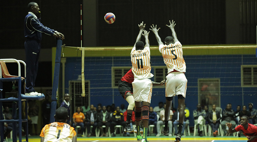 Gisagara Volleyball Club during the league match against REG. Gisagara  parted company with head coach Marshal Pierre Kwizera blaming him for the clubu2019s poor performance. 