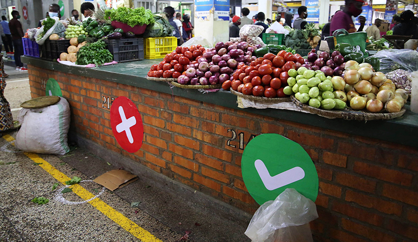 Fresh agric produce at Kigali city market. The Covid-19 pandemic disrupted supply chains, fuelling a steep rise in prices for some commodities. / Photo: File.