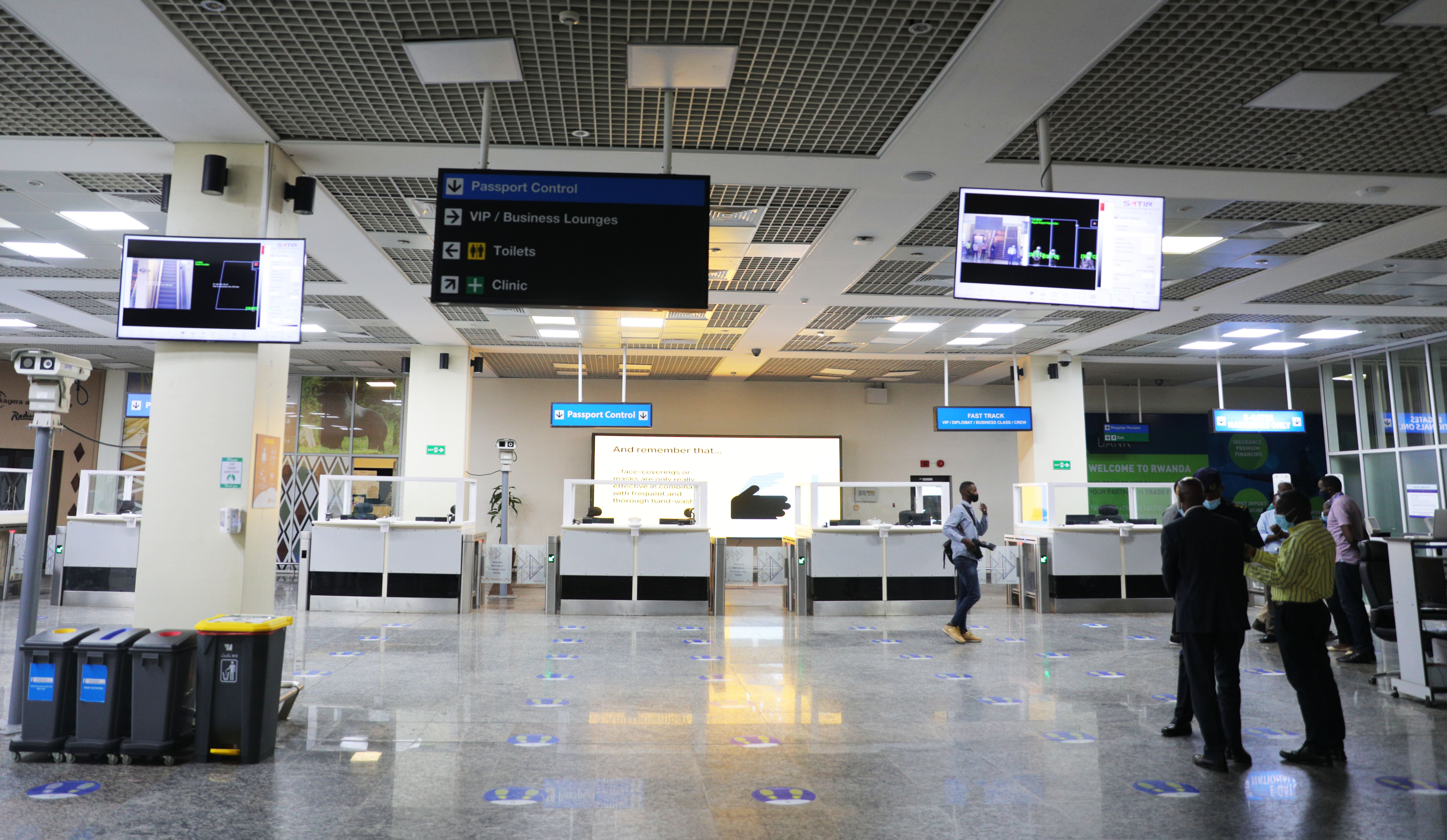 Inside Kigali International Airport during the lockdown. 