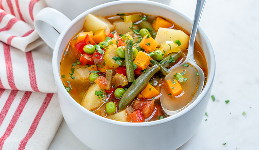 Vegetable-based soups are a great option nutritionally as they combine a high nutrient density with a low energy density u2013 this means that we get lots of key nutrients, including vitamins and minerals for relatively few calories. / Photo: Net
