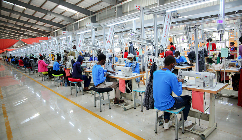 Inside Pink Mango, the garment factory at the special economic zone in Kigali. The government is set to commence the implementation of the u2018Manufacture and Build to Recover Programme. / Photo: Sam Ngendahimana.
