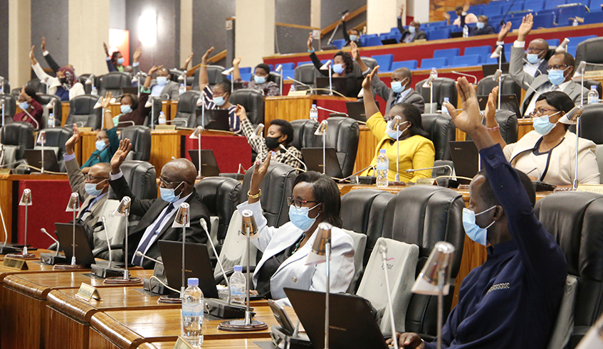 The Lower Chamber of Parliament during their session to pass laws geared towards streamlining the operations of private security firms  on July 28, 2020. / Photo: Craish Bahizi.