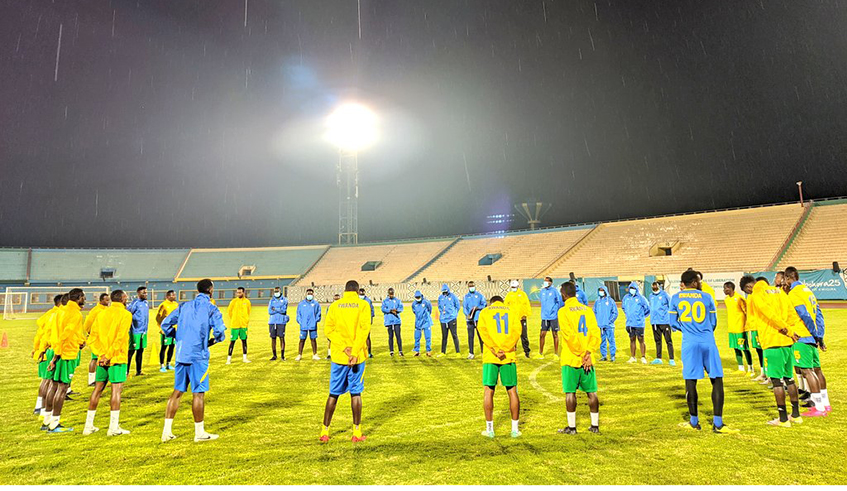  Amavubi players during a training session at Amahoro Stadium on Monday, January 11, 2021. A cross section of fans think the team will struggle in the 2020 CHAN tournament in Cameroon. / Courtesy.