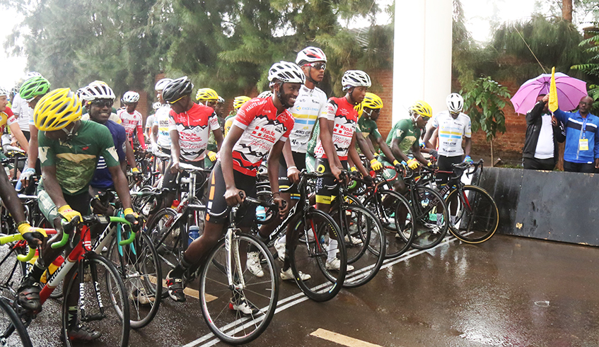 Cyclists during last yearu2019s inaugural Heroes Cup race. The 2021 edition of Heroes Cup Tournaments have been cancelled due to the spike in Covid-19 infections. / Photo: Sam Ngendahimana.