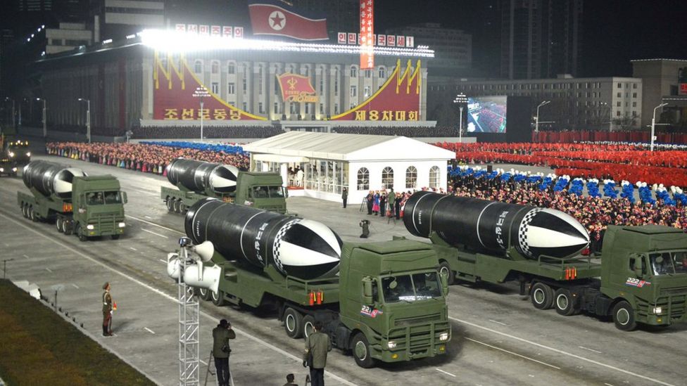 The missile was debuted at a military parade which came at the end of an important and rare political meeting. 